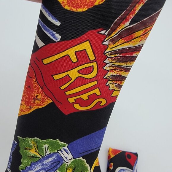 Next Exit Tie BBQ Colorful Fun Novelty Tie - Cookout Fast Food Burger Soda Fries - Picture 4 of 8